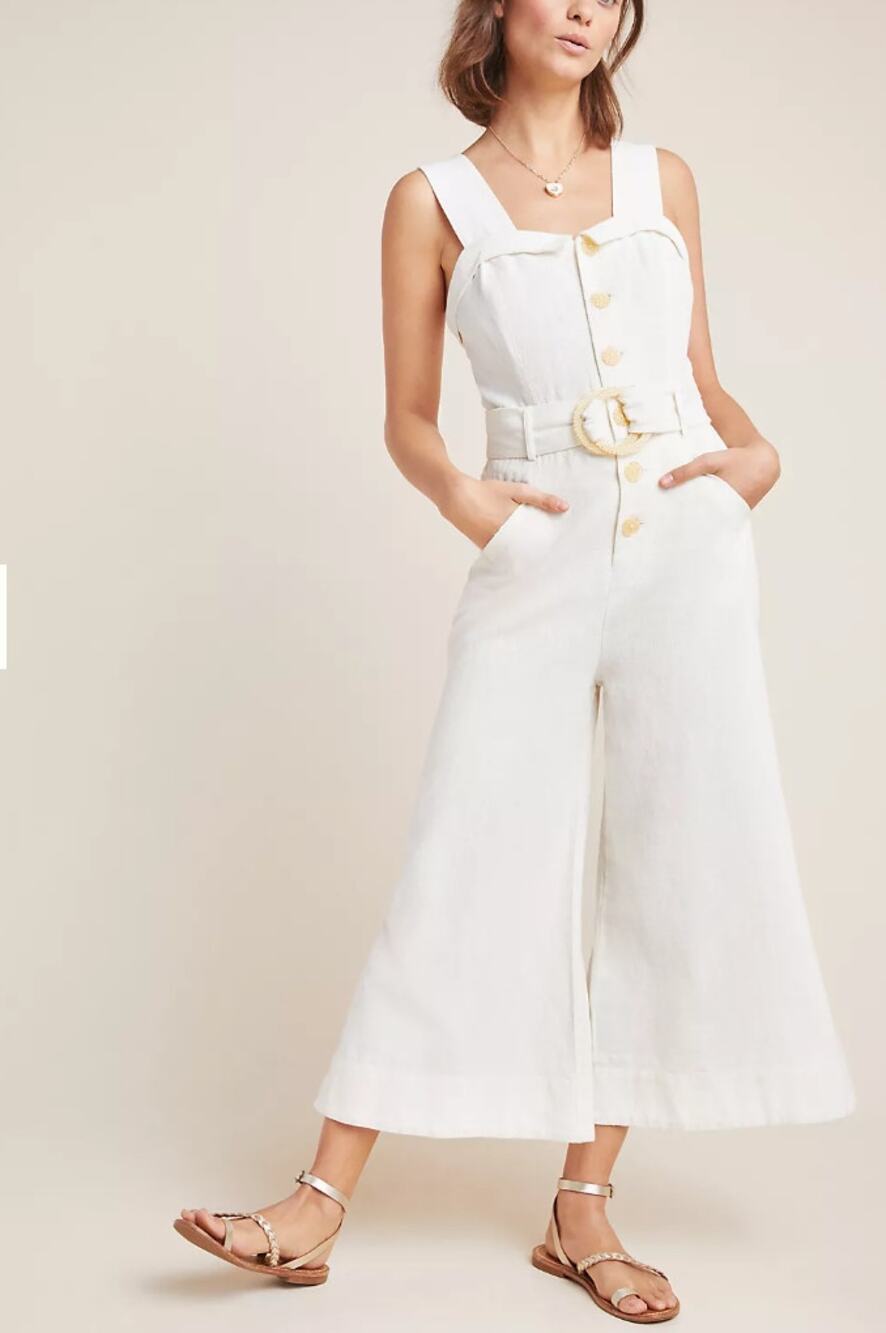 Anthropologie Cape Code Cream Jumpsuit